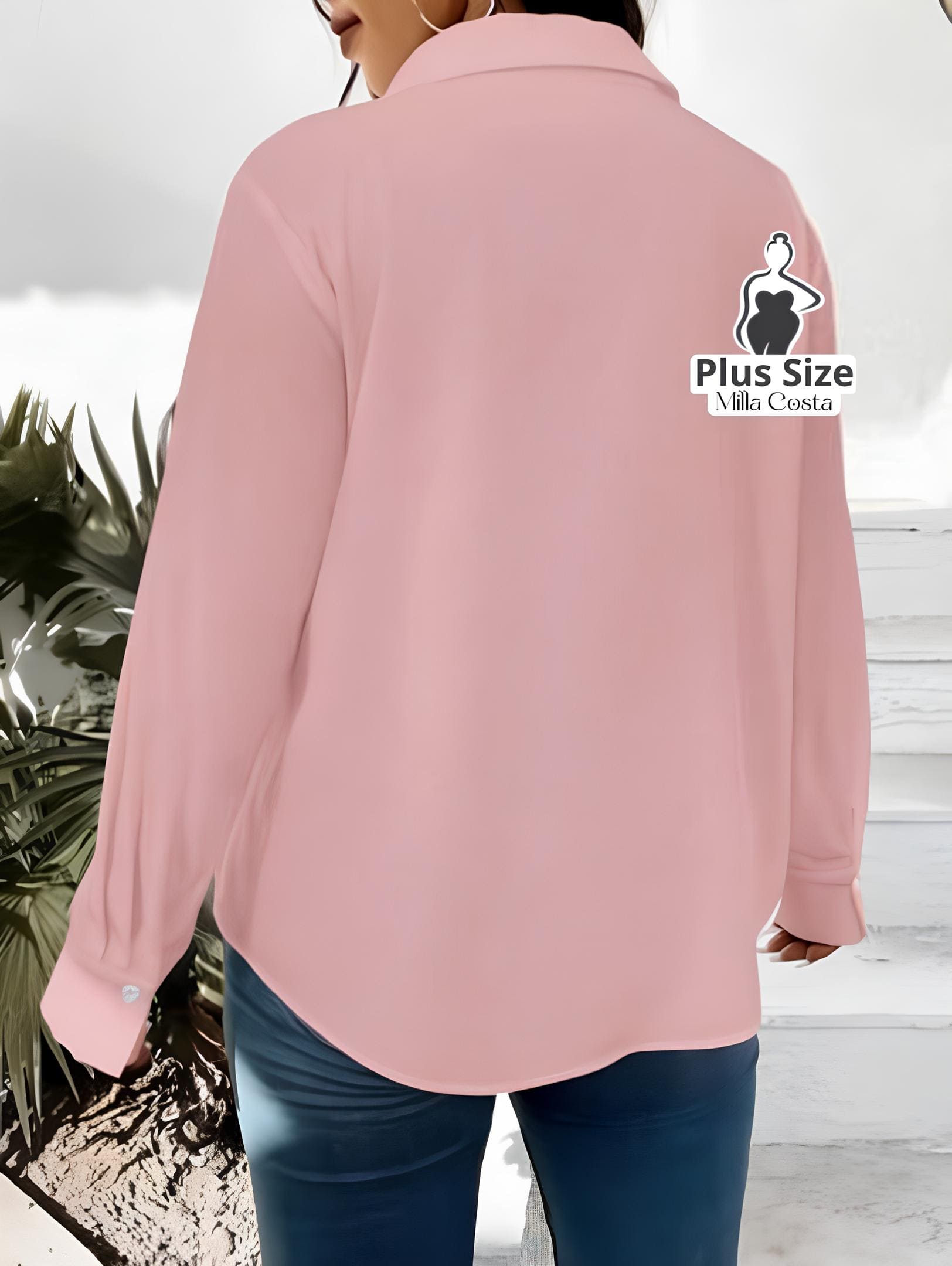 Camisa Social Clássica de Botões Plus Size