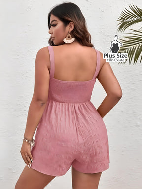 Macacão Curto Com Amarração Plus Size