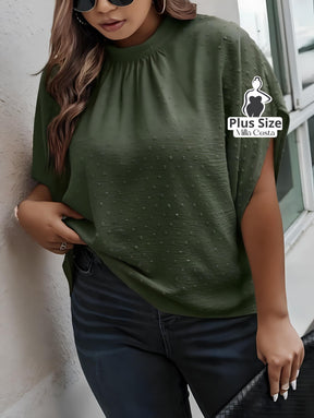 Blusa Solta Com Textura Delicada Plus Size