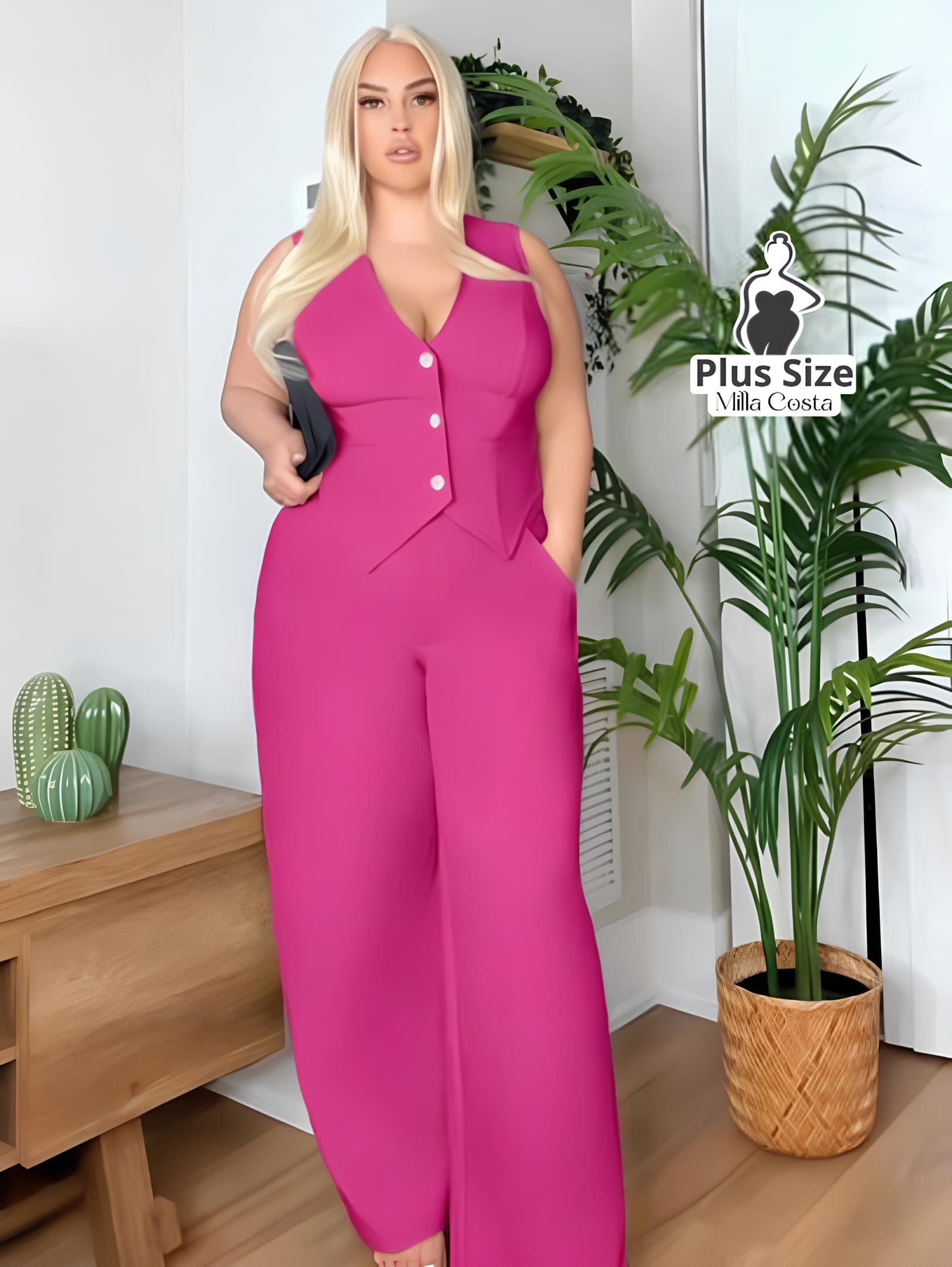 Colete Com Caimento Elegante Plus Size