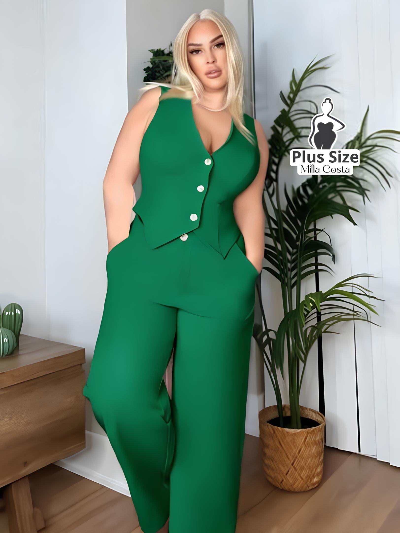 Colete Com Caimento Elegante Plus Size