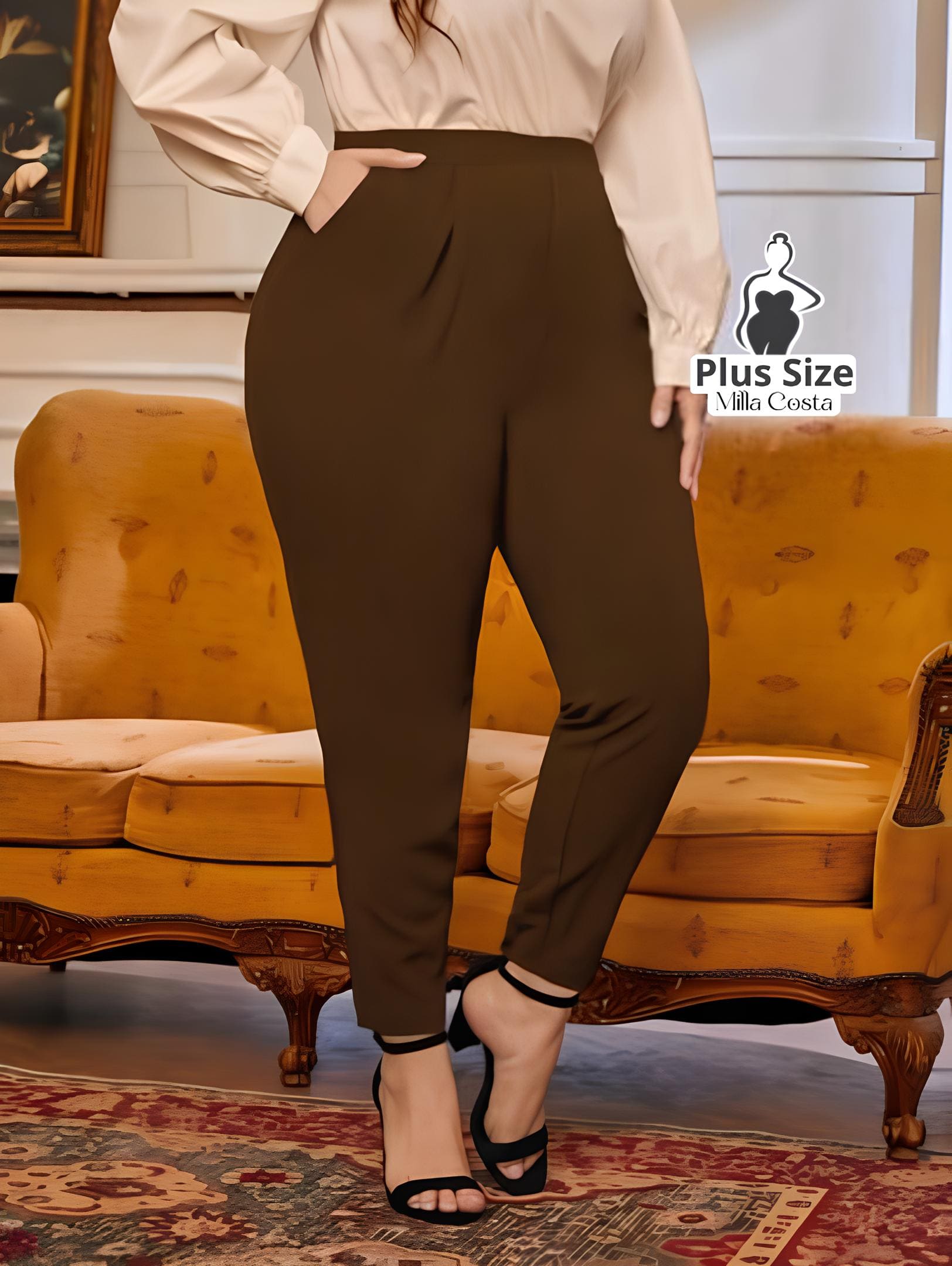 Calça Skinny Social De Cintura Alta Plus Size