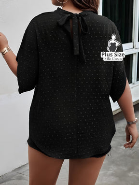 Blusa Solta Com Textura Delicada Plus Size