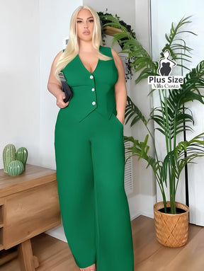 Colete Com Caimento Elegante Plus Size