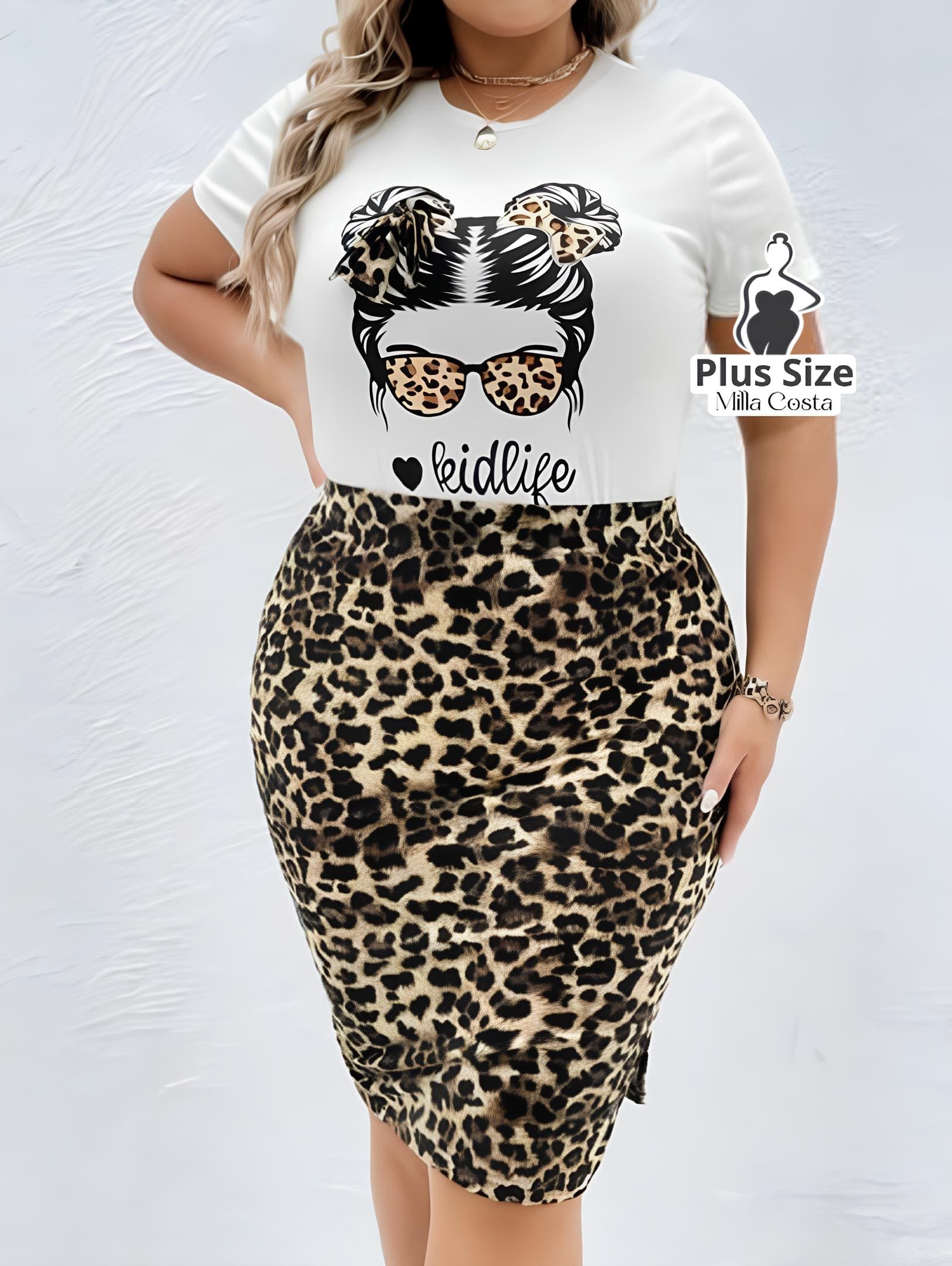 Conjunto Fashion Leopardo Estiloso Plus Size