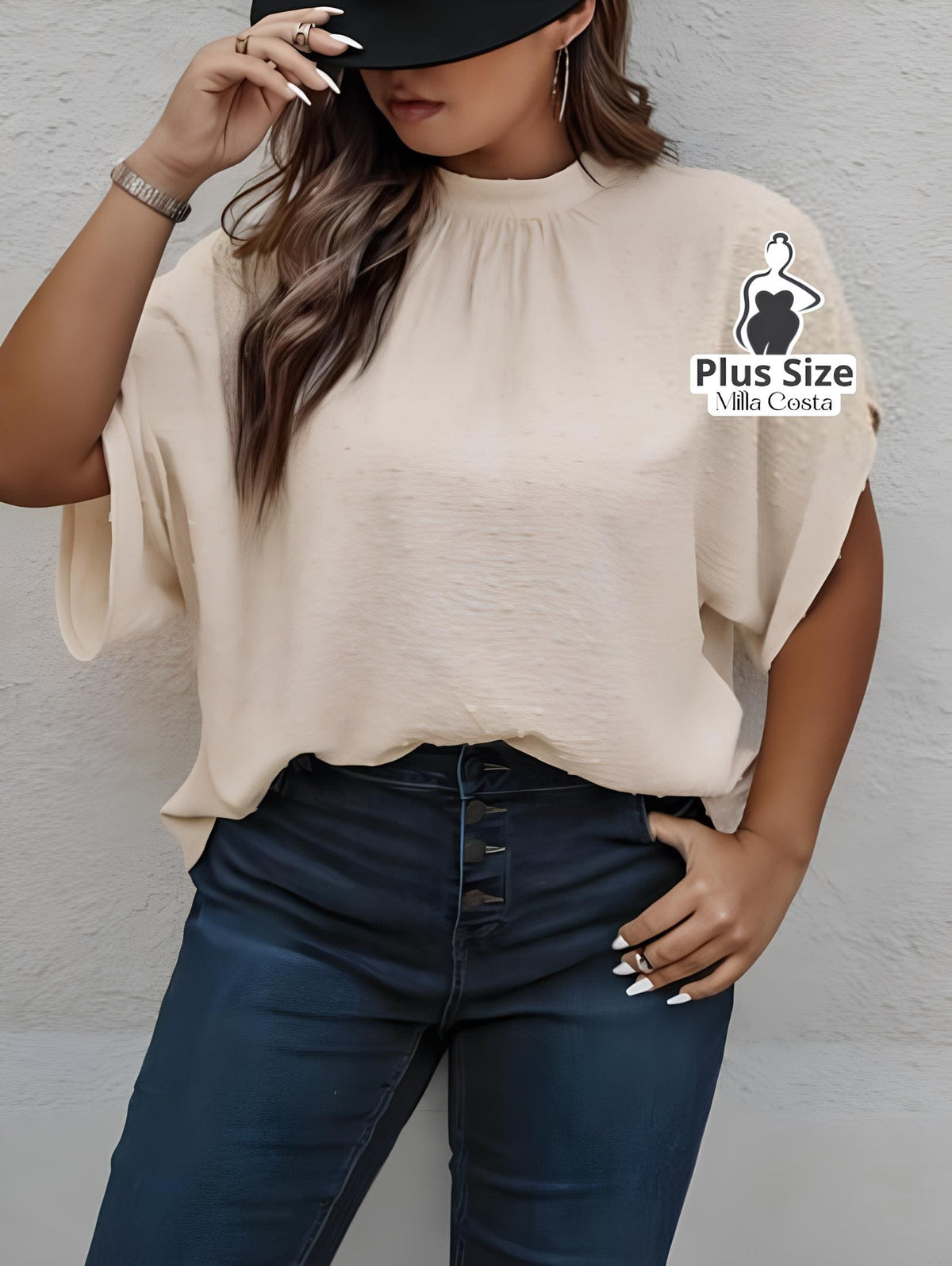 Blusa Solta Com Textura Delicada Plus Size