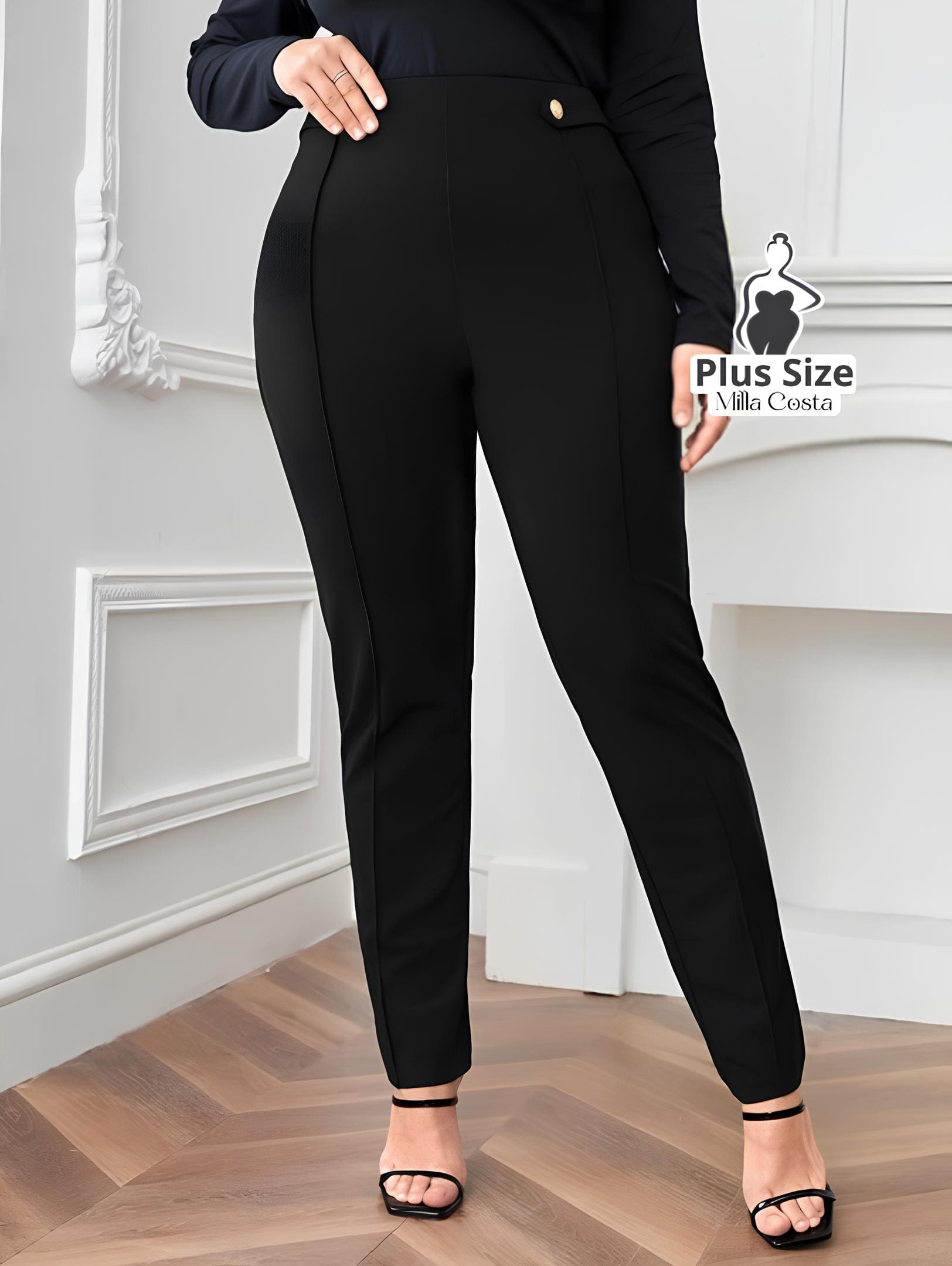 Calça Skinny Alfaiatada Elegante Plus Size