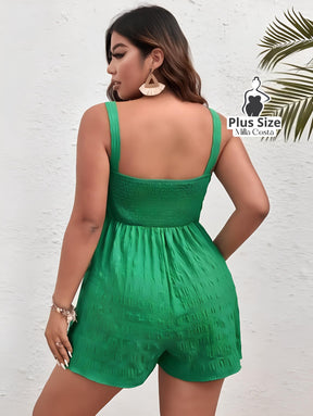 Macacão Curto Com Amarração Plus Size