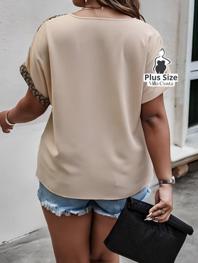 Blusa Assimétrica Com Botões Em Estilo Moderno Plus Size