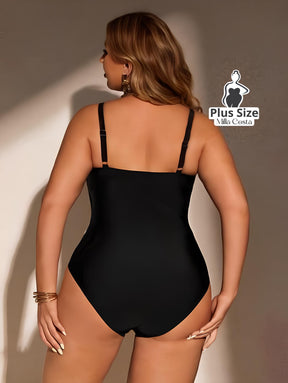 Maiô com Detalhes Vazados Plus Size