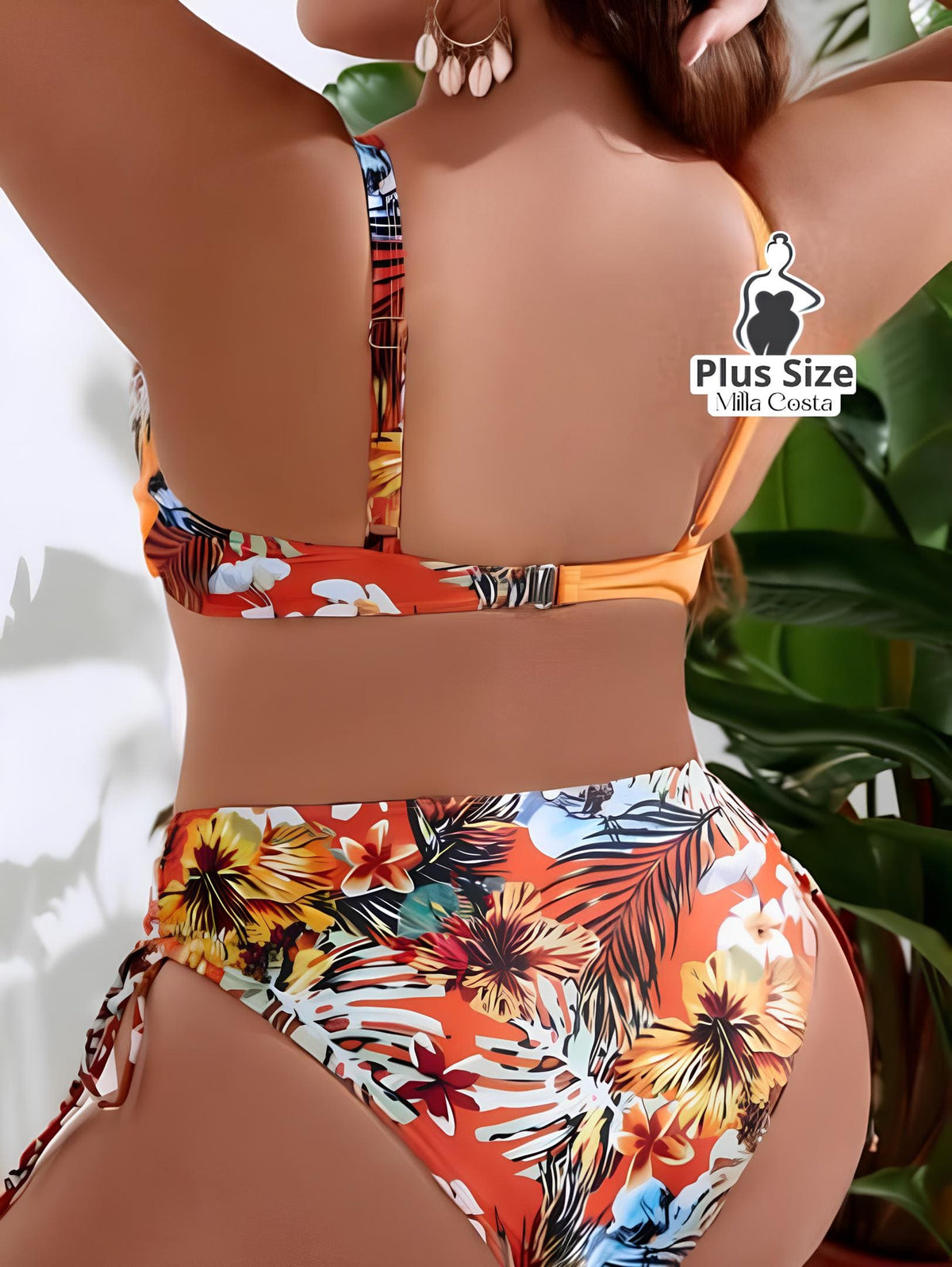 Biquíni Estampado Com Detalhes Tropical Plus Size