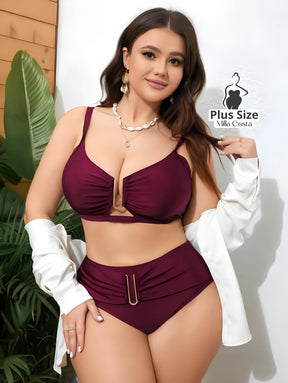 Biquíni Com Detalhe De Fivela E Design Sofisticado Plus Size