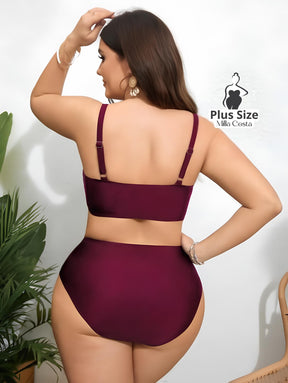 Biquíni Com Detalhe De Fivela E Design Sofisticado Plus Size