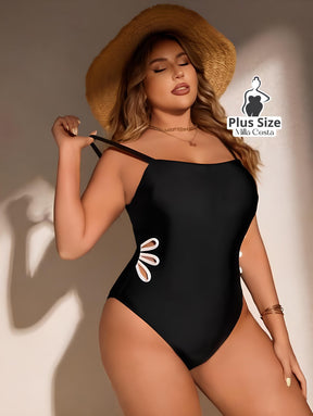 Maiô com Detalhes Vazados Plus Size