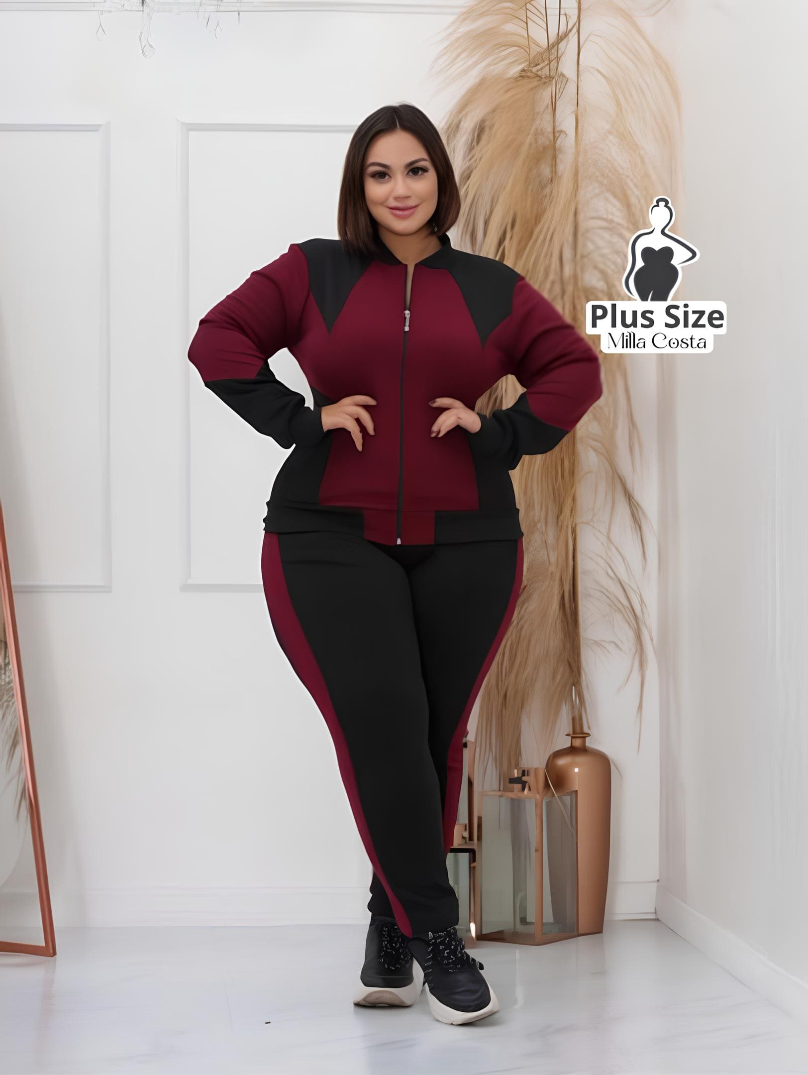 Conjunto Esportivo Com Zíper E Detalhes Modernos Plus Size