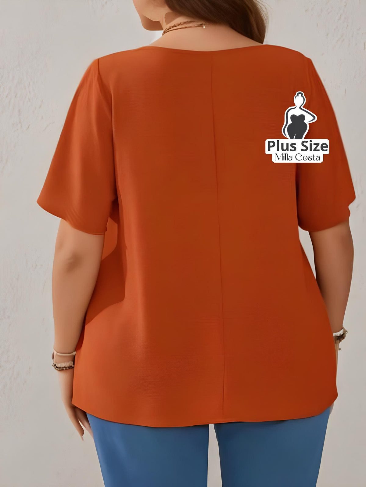 Blusa Com Botões Decorativos E Detalhes De Pregas Plus Size