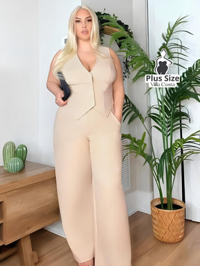 Colete Com Caimento Elegante Plus Size