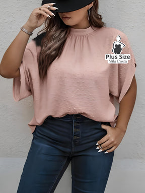 Blusa Solta Com Textura Delicada Plus Size