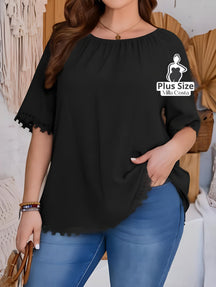 Blusa Com Barra Trabalhada Em Detalhe Plus Size