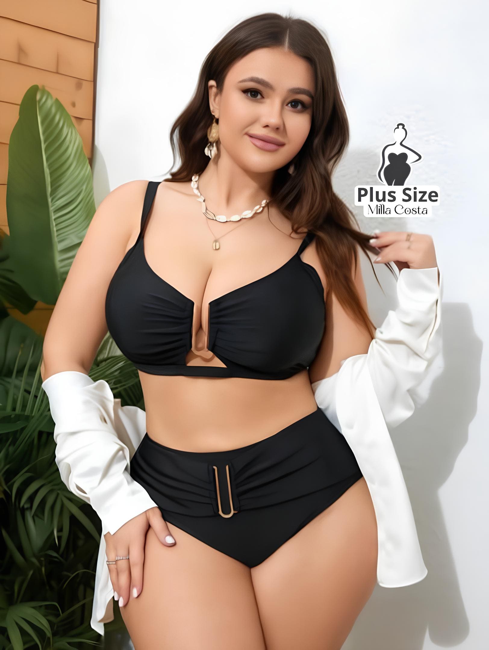 Biquíni Com Detalhe De Fivela E Design Sofisticado Plus Size