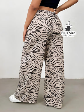 Calça Estampada Animal Print Plus Size