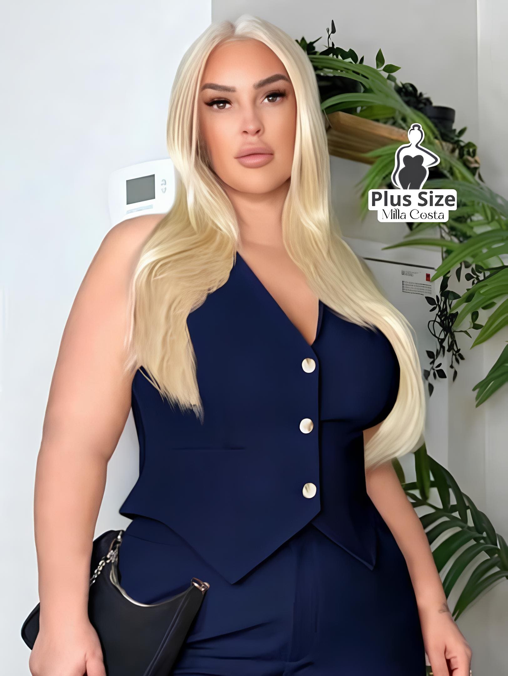 Colete Com Caimento Elegante Plus Size