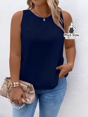 Blusa Regata Com Detalhe Vazado Nas Costas Plus Size