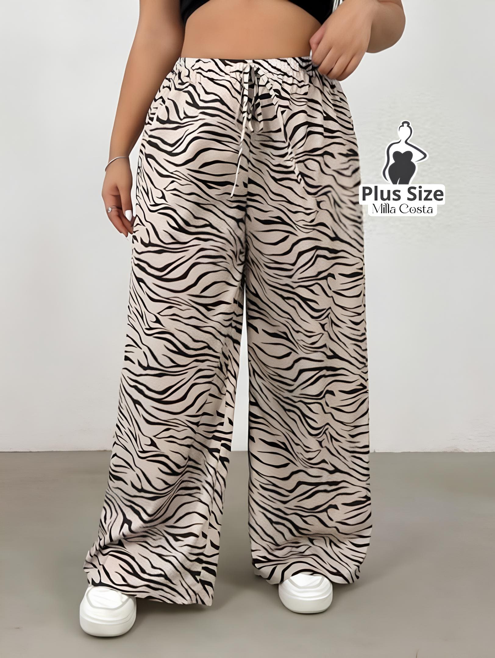 Calça Estampada Animal Print Plus Size