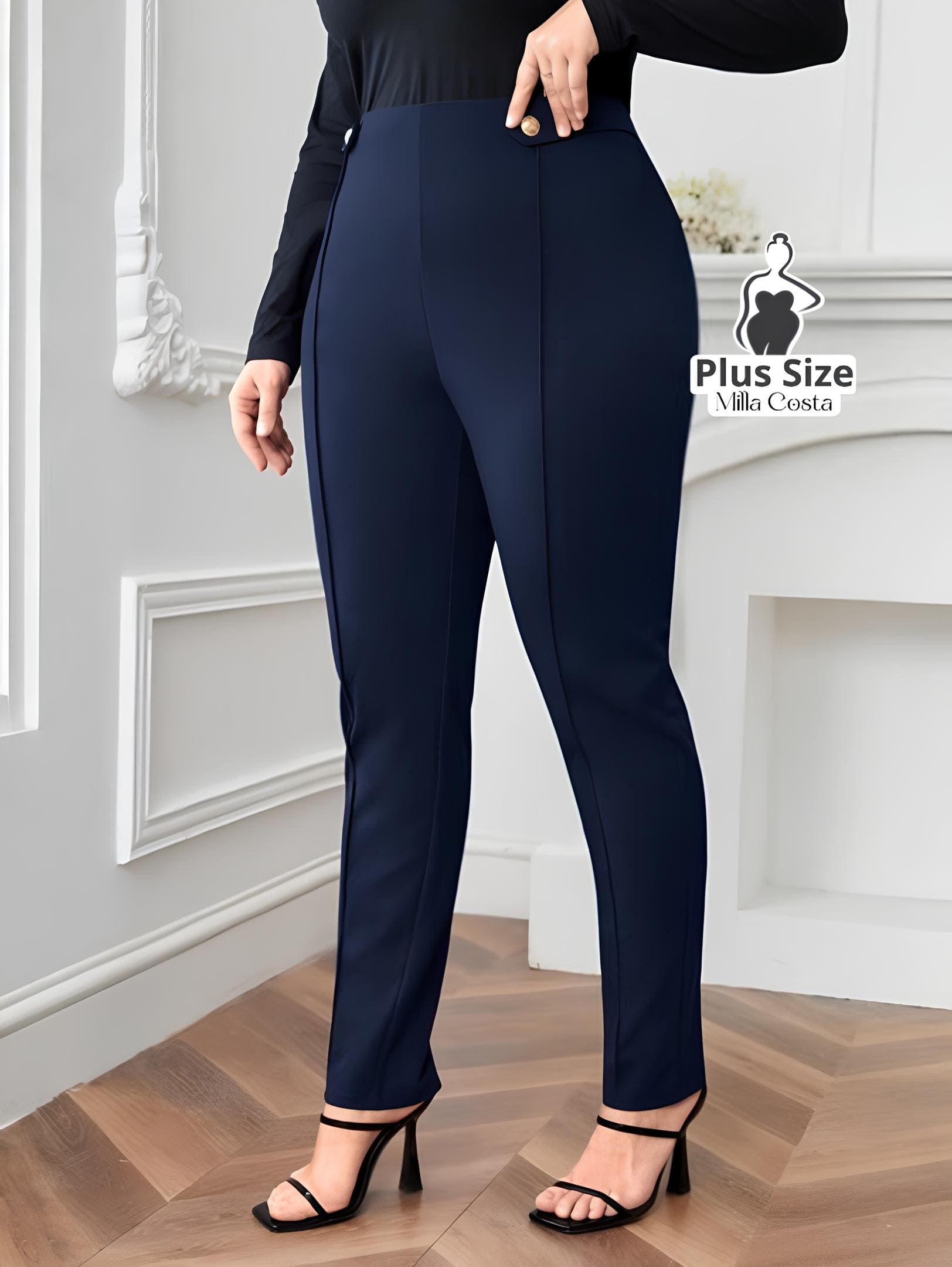 Calça Skinny Alfaiatada Elegante Plus Size