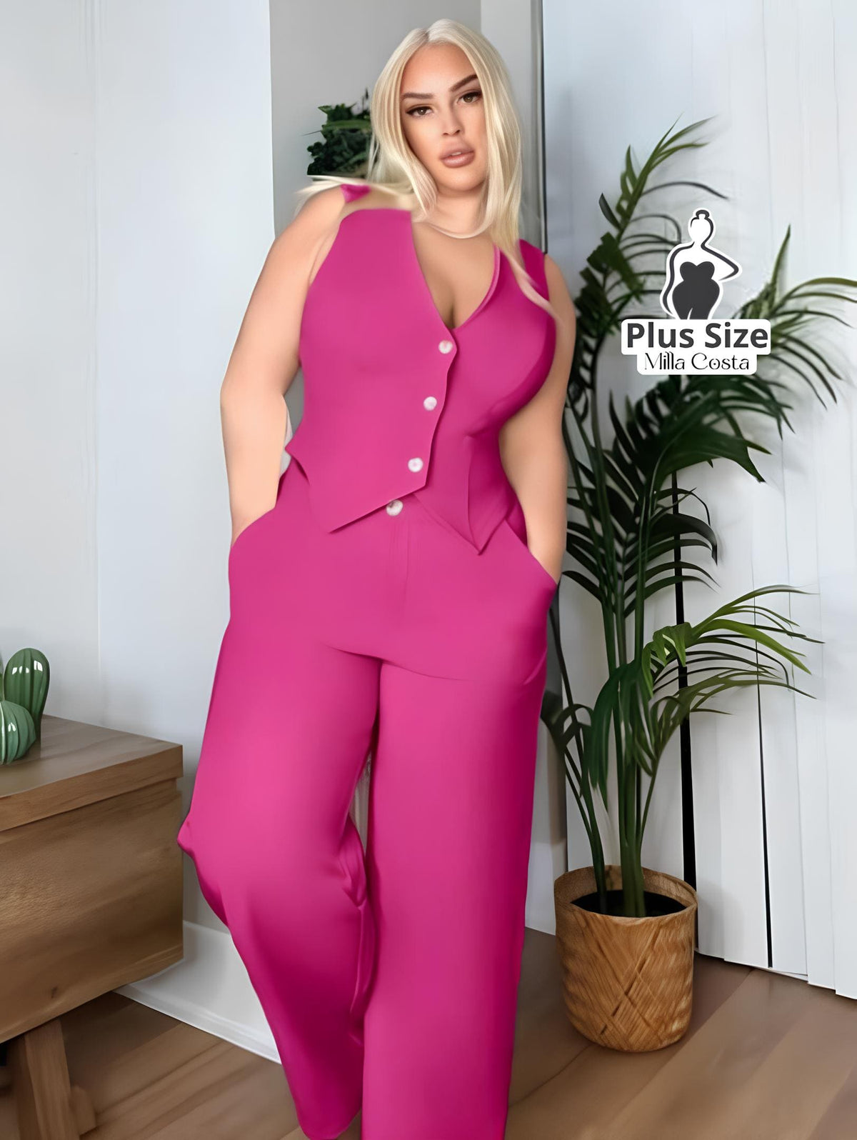 Colete Com Caimento Elegante Plus Size